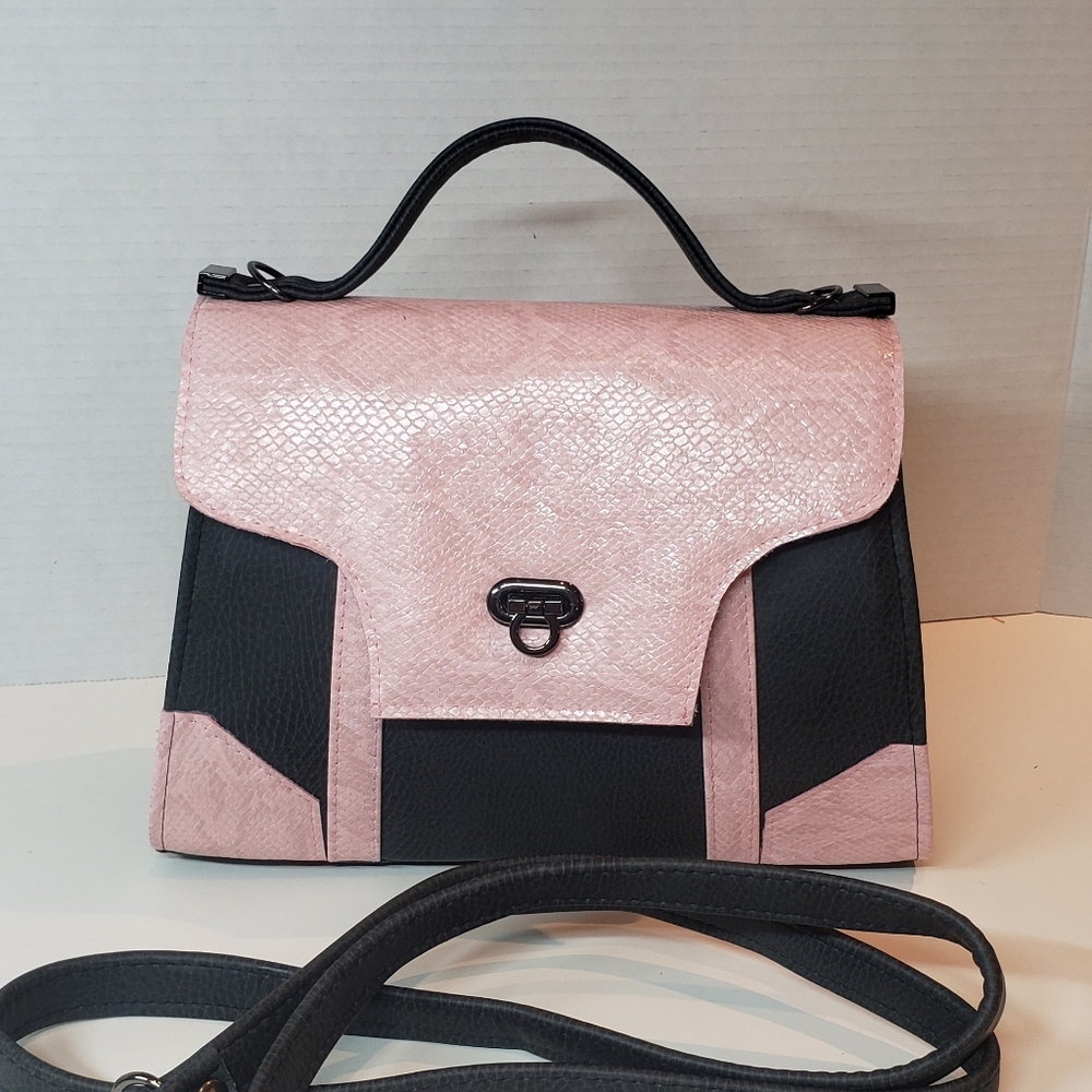 Elegant Pink and Black Handbag